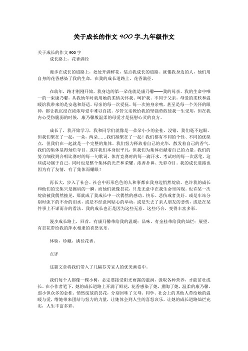 关于成长的作文900字_九年级作文