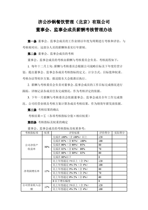 董事会成员薪酬考核管理办法.doc