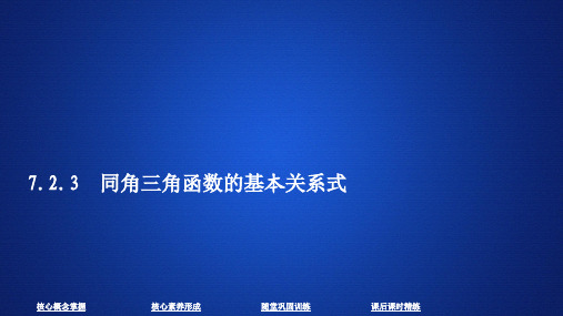 高中人教B版数学必修第三册(课件+课后课时精练)7.2.3 同角三角函数的基本关系式7.2.3