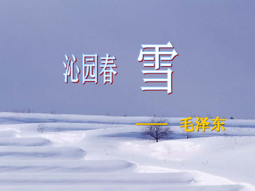 第1课《沁园春雪》课件(共21张PPT)统编版语文九年级上册