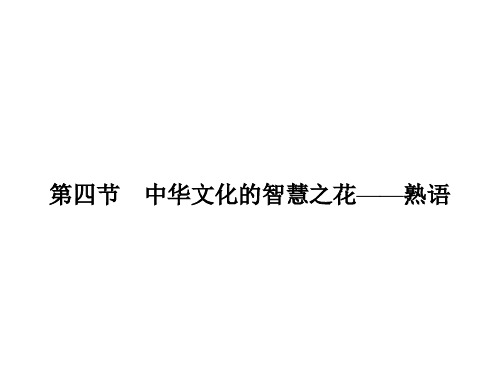 人教版语文选修《语言文字运用》课件4.4中华文化的智慧之花——熟语