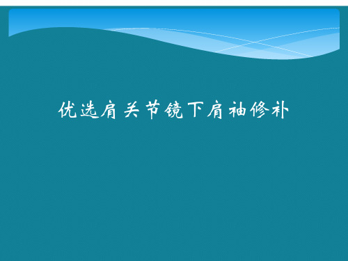 优选肩关节镜下肩袖修补