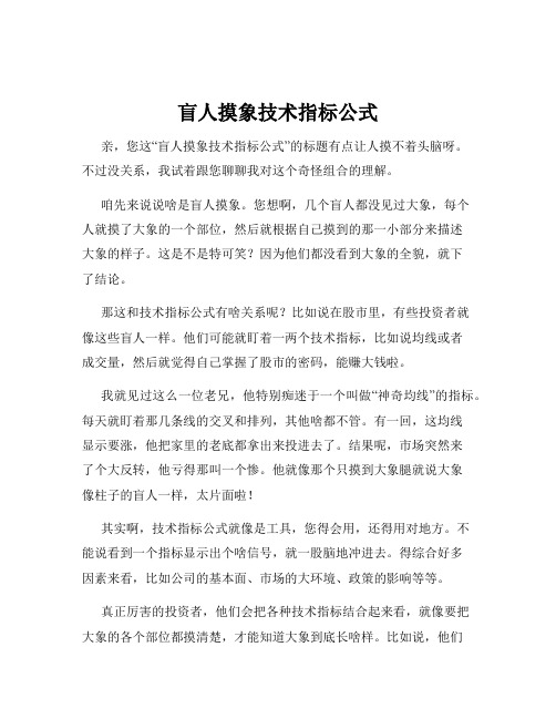 盲人摸象技术指标公式