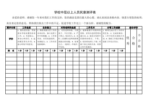 中层以上人员民意测评