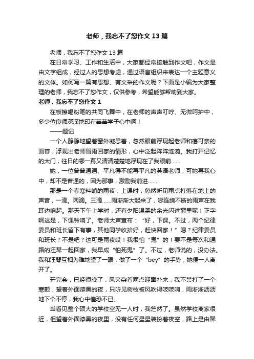 老师，我忘不了您作文13篇