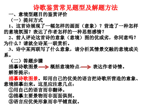 诗歌鉴赏常见题型及解题方法