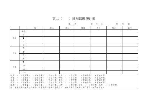 周课时统计表