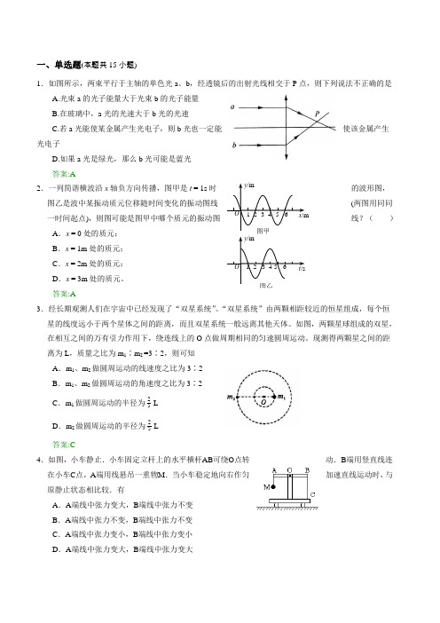 中山纪念中学高考复习天天练-物理 (15)