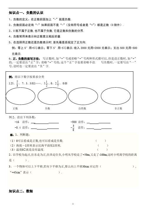 六年级下册数学素材-负数、百分数  人教版