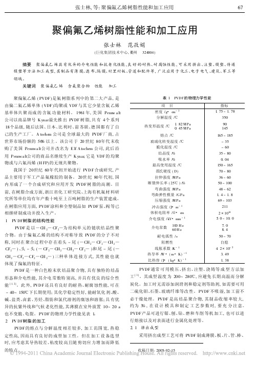 聚偏氟乙烯树脂性能和加工应用_张士林