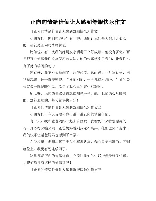 正向的情绪价值让人感到舒服快乐作文