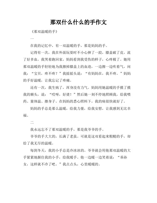 那双什么什么的手作文