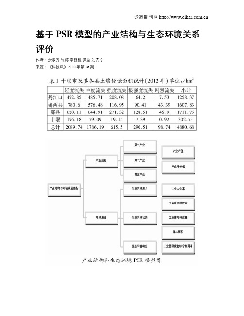 基于PSR模型的产业结构与生态环境关系评价