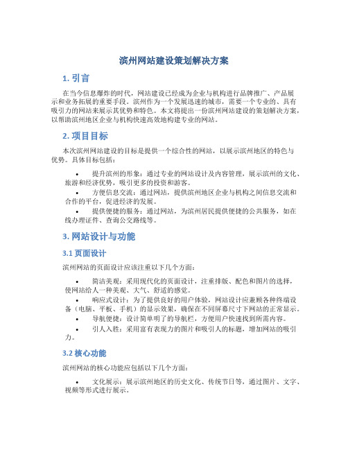 滨州网站建设策划解决方案