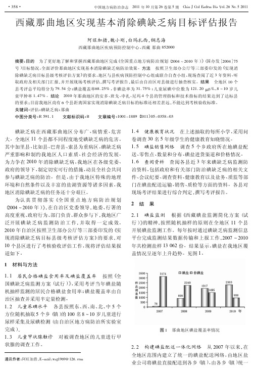 西藏那曲地区实现基本消除碘缺乏病目标评估报告