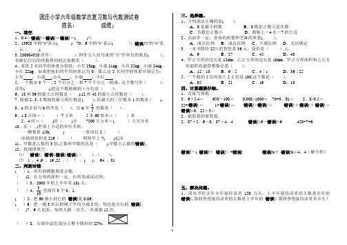 北师大版小学数学六年级总复习数与代数测试卷