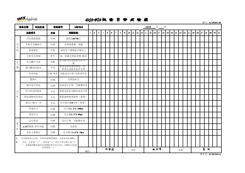 空压机室日常点检表