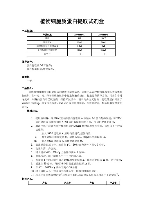 植物细胞质蛋白提取方法