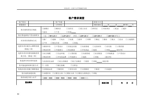 房地产销售常用表格大全