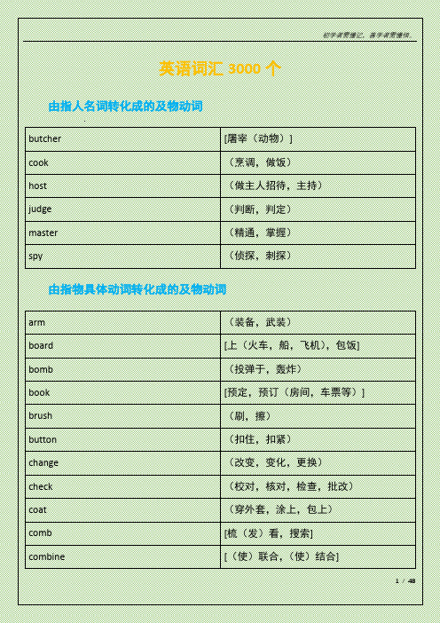 英语词汇3000个