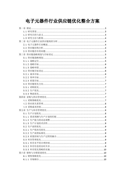 电子元器件行业供应链优化整合方案