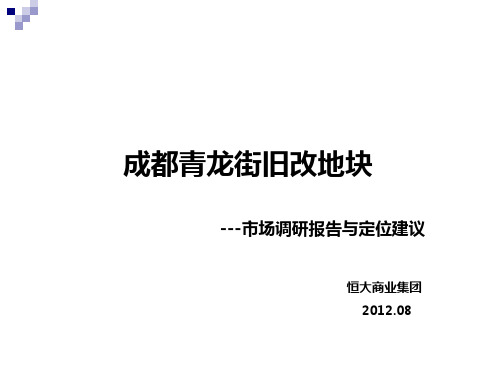 成都商业市场调研报告及定位建议(恒大商业)0831