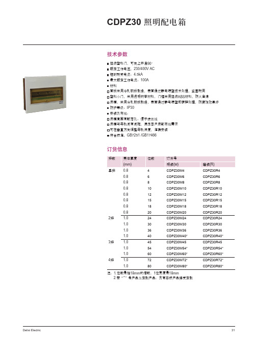 德力西pz30配电箱