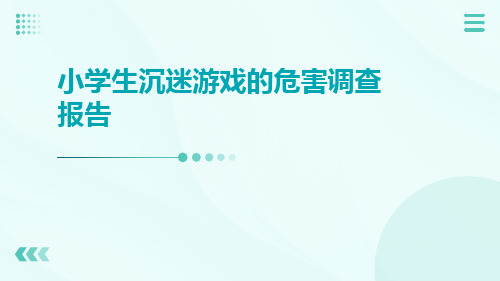 小学生沉迷游戏的危害调查报告