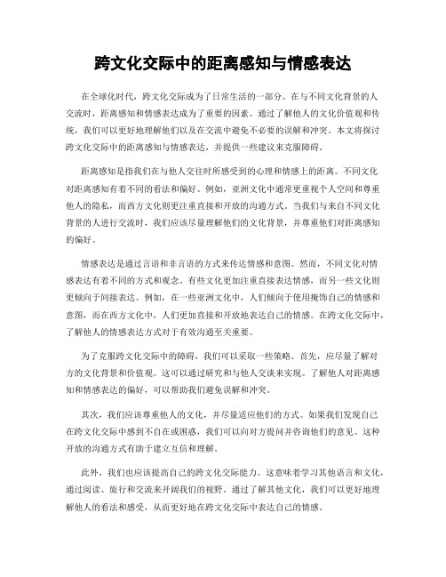 跨文化交际中的距离感知与情感表达