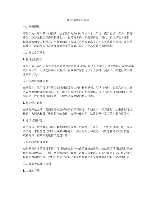 高中政治寒假规划