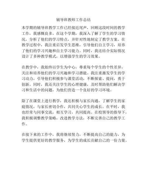 辅导班教师工作总结