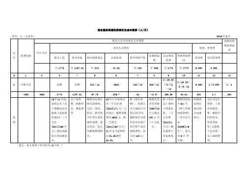 保安服务派遣收费报价及成本核算