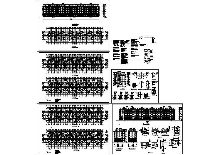 占地1200平米6+1层框架结构住宅楼全套建筑设计CAD图纸