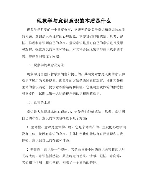 现象学与意识意识的本质是什么