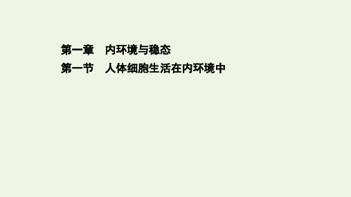 新教材高中生物第一章内环境与稳态第一节人体细胞生活在内环境中课件浙科版选择性必修第一册