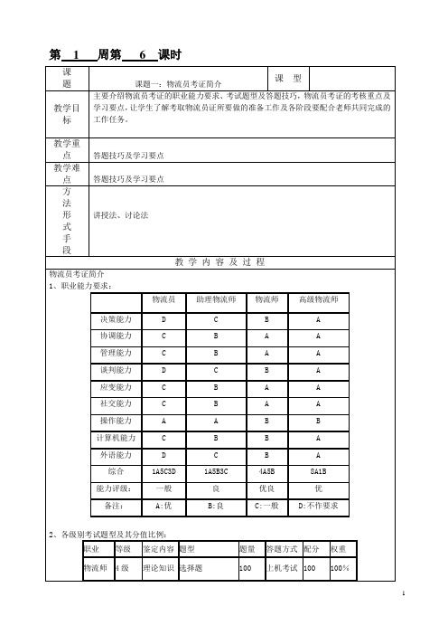 2014物流员考证教案