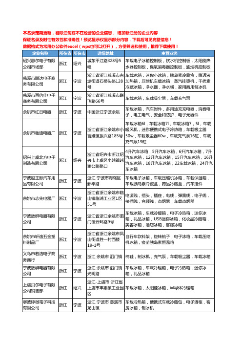 新版浙江省车载电子冰箱工商企业公司商家名录名单联系方式大全28家