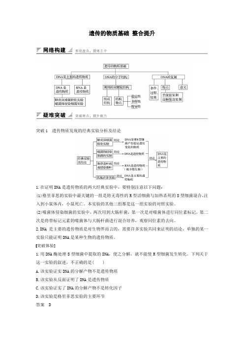 高中生物3.1遗传的物质基础整合提升学案中图版必修2