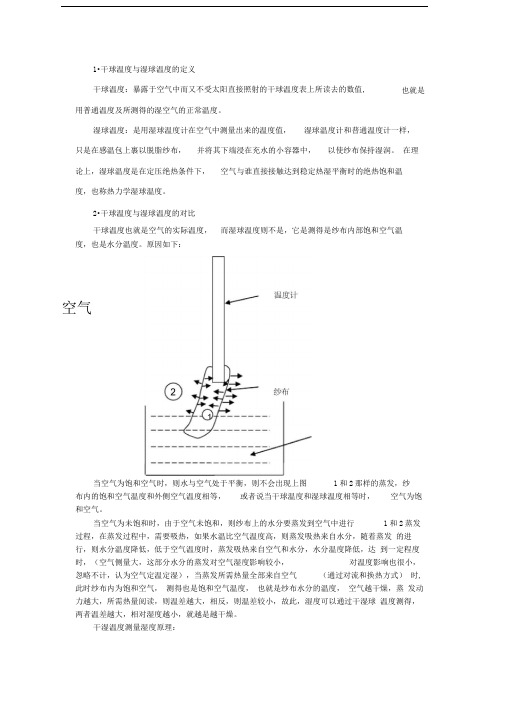 干球温度、湿球温度湿度对比与联系