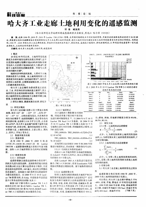 哈大齐工业走廊土地利用变化的遥感监测