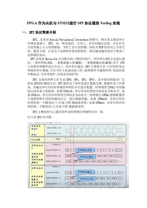 Verilog实现FPGA作为从机与STM32进行SPI协议通信