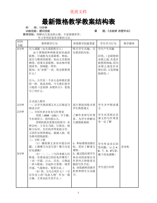 提问技能微格教案 参赛优质文档