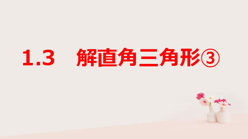 2018年秋九年级数学下册 第一章 解直角三角形 1.3 解直角三角形③课件 (新版)浙教版