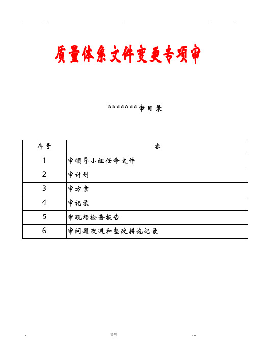 药品经营医药公司GSP专项内审质量体系文件变更内审