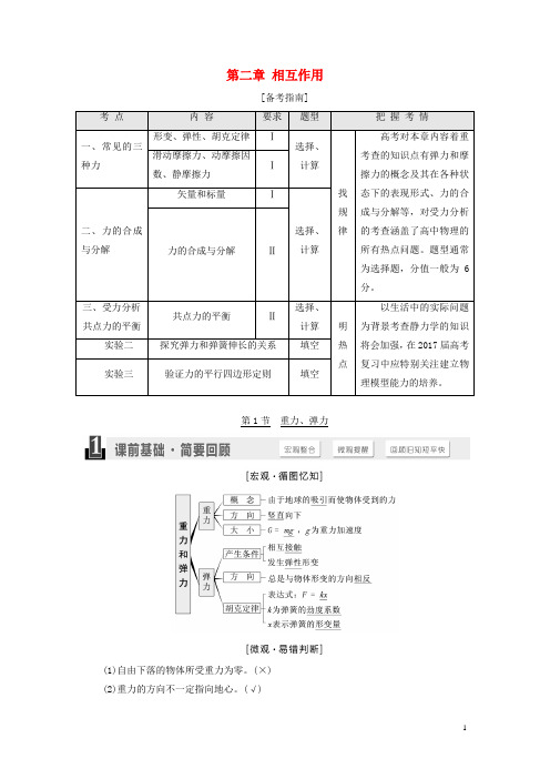 高三物理一轮复习第二章相互作用