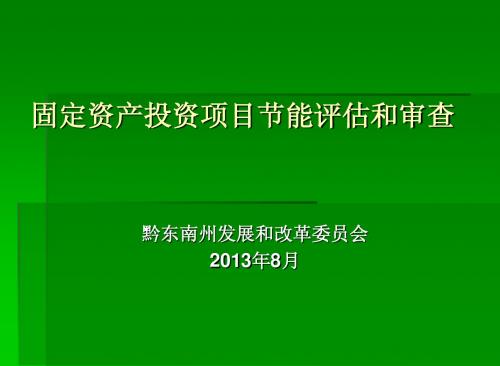 固定资产投资项目节能评估和审查