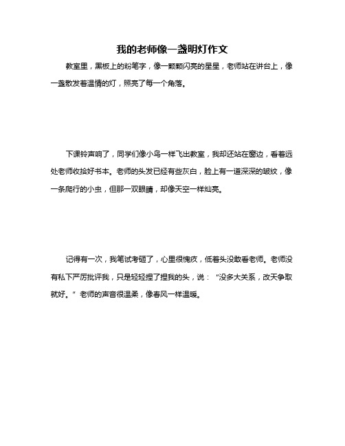 我的老师像一盏明灯作文