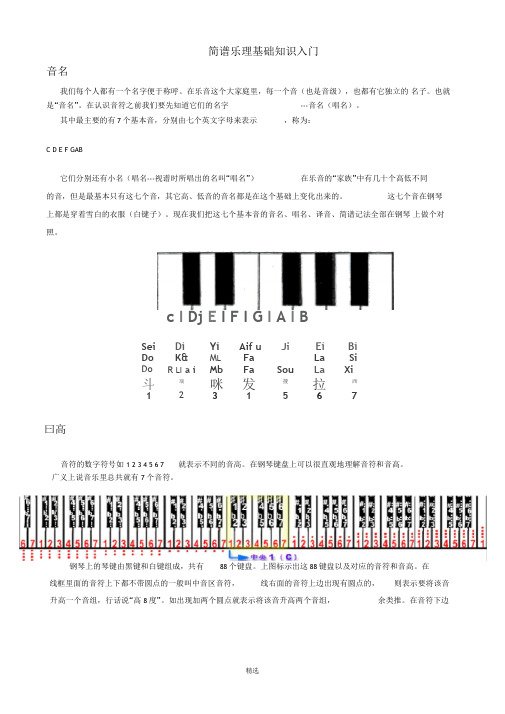 简谱乐理基础知识入门