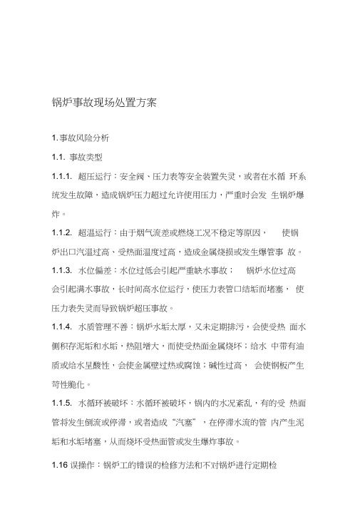 8锅炉事故现场处置方案说明