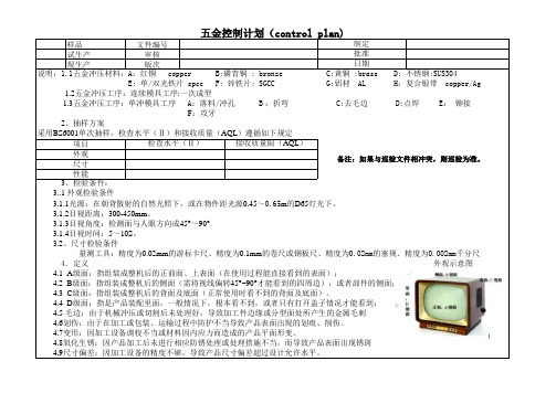 五金控制计controlplan